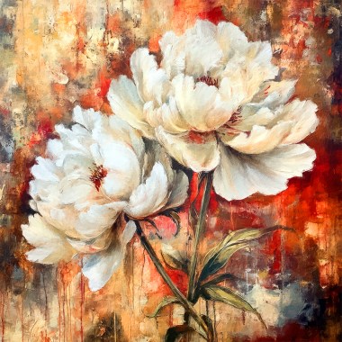 Twee witte pioenrozen